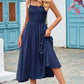 Smocked Spaghetti Strap Midi Dress