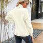 Ruffled Dropped Shoulder Turtleneck Sweater