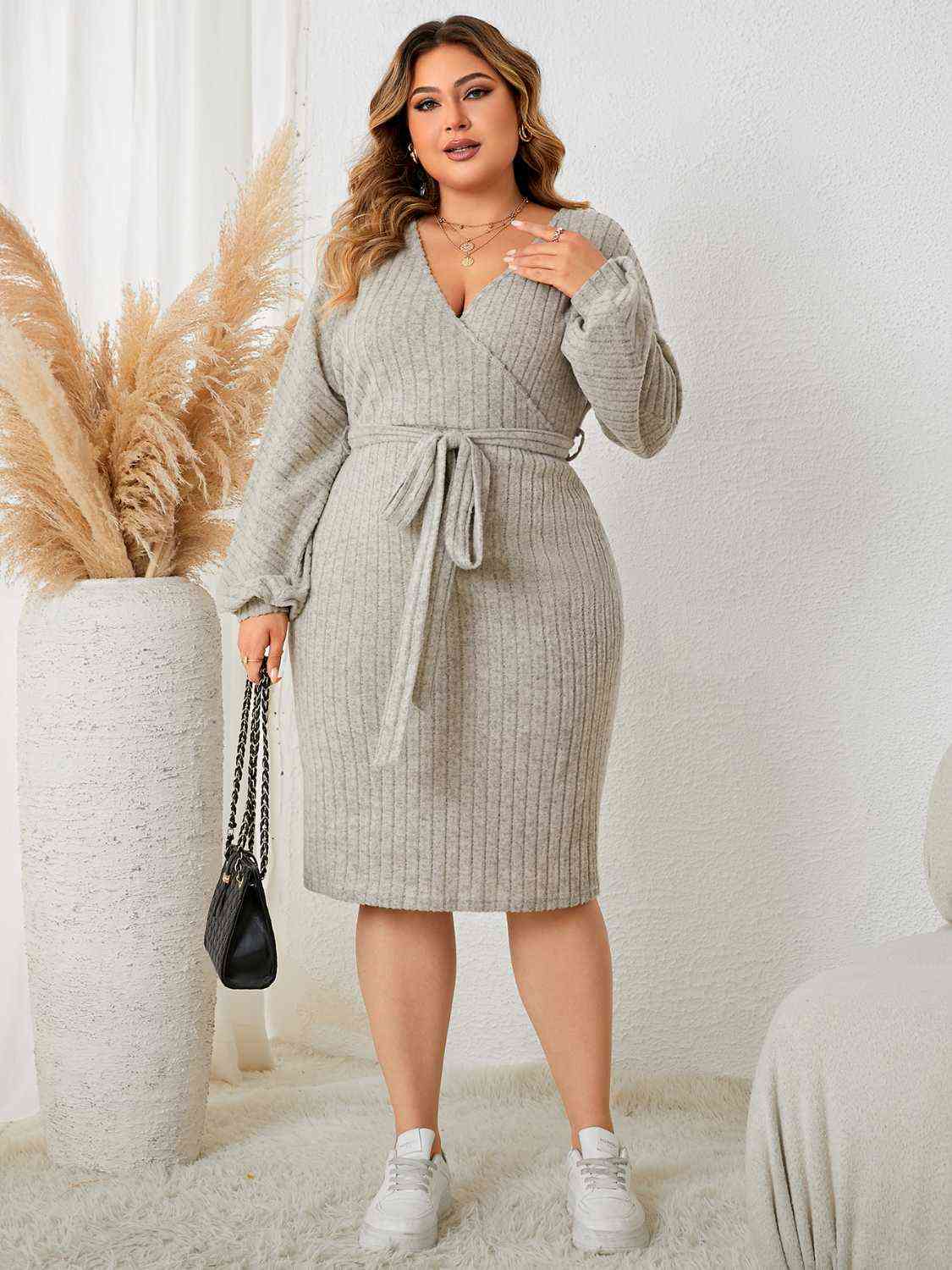 Love Tie Waist Wrap Dress