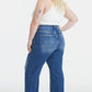 BAYEAS Full Size High Waist Two-Tones Patched Wide Leg Jeans