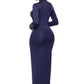 Mock Neck Long Sleeve Maxi Slim Dress
