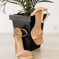 Standing Tall Square Toe Block Heel Sandals in Taupe