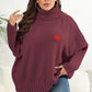 Plus Size Turtle Neck Long Sleeve Sweater