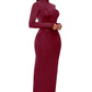 Mock Neck Long Sleeve Maxi Slim Dress