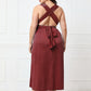 Plus Size Tied Surplice Sleeveless Midi Dress