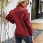 Ruffled Dropped Shoulder Turtleneck Sweater