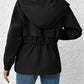 Drawstring Zip Up Hooded Jacket