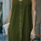 Buttoned Spaghetti Strap Dress