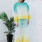 Zenana Hello Summer Full Size Run Ombre Wide Leg Sweat Pants