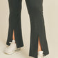 Kimberly C Full Size Slit Flare Leg Pants in Black