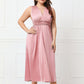 Plus Size Tied Surplice Sleeveless Midi Dress