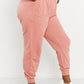 Zenana Full Size Drawstring Waist Joggers in Ash Rose