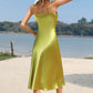 Spaghetti Strap Satin Midi Dress