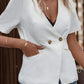 Sage Two-Button Short Sleeve Pocket Blazer