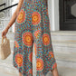 Plus Size Printed Spaghetti Strap Wide Leg Jumpsuit