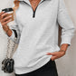 Zip-Up Dropped Shoulder Sweatshirt