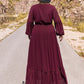 Merlot Sheer Tier Maxi Dress