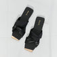 Qupid Ladies' Lunch Square Toe Crisscross Slide