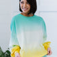 Zenana Hello Summer Full Size Run Ombre Cropped Sweatshirt