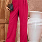 Pleated Detail Straight Leg Pants