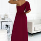 Kayla One Shoulder Flutter Sleeves Dress