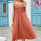 Smocked Spaghetti Strap Midi Dress