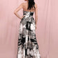 Printed Strapless Dress with Pockets