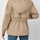 Drawstring Zip Up Hooded Jacket