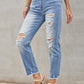 High Rise Distressed Cropped Jeans