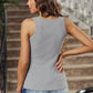 Scoop Neck Quarter Button Tank Top