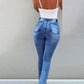 Women's High Waist Slit Hem Jeans